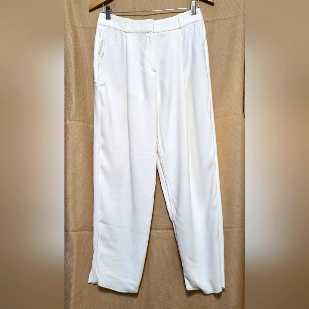 Massimo Dutti Cream Ankle Pants